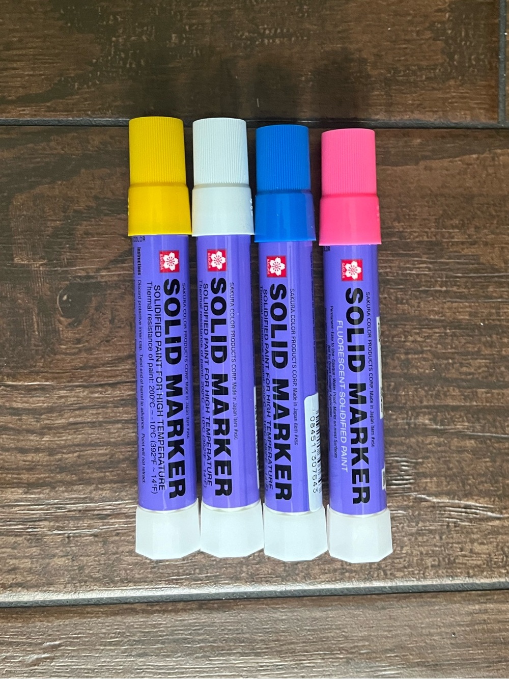 Solid Marker Set - Yellow, White, Blue, Pink
